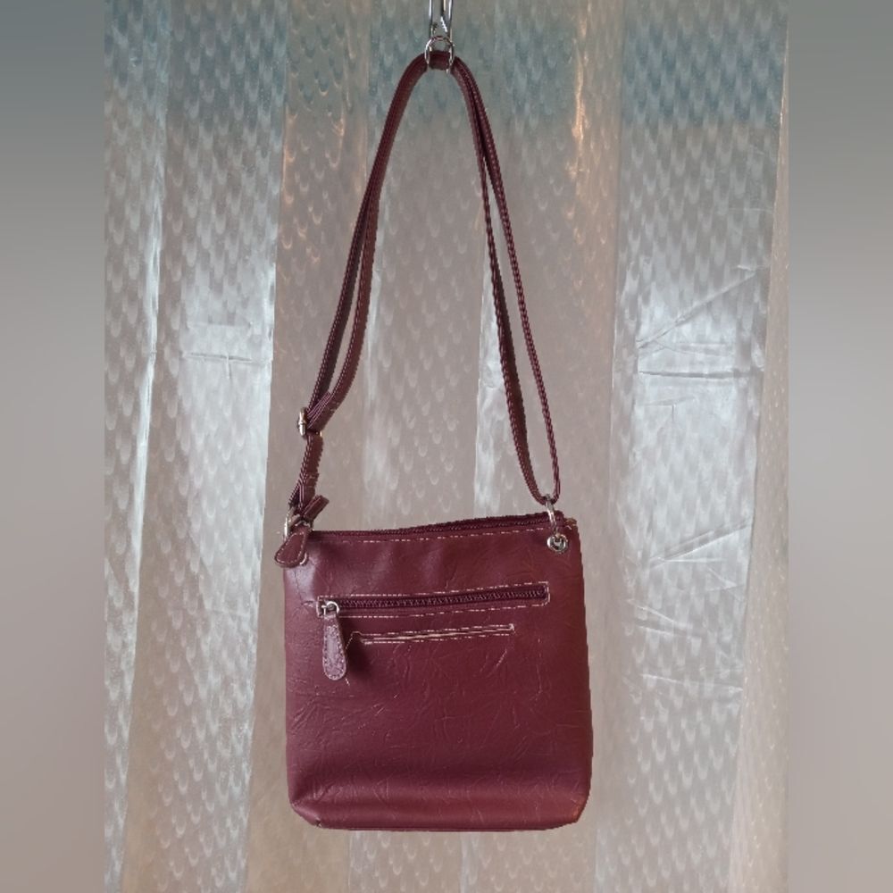 Stone & Co Purse Womens Crossbody Shoulder Bag Burgundy - Picture 3 of 8